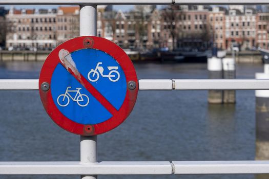No parking Bikes. Bicycles parking sign in the netherlands