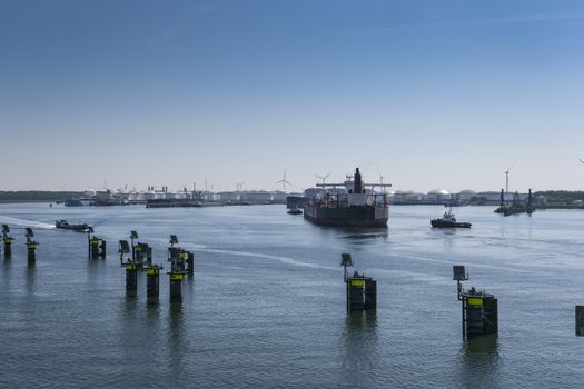 Industrial area in the Port of Rotterdam in The Netherlands. port of rotterdam zuid holland/netherlands products terminal europoort/calandkanaal