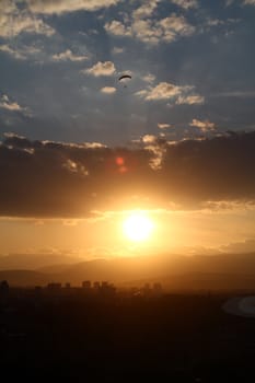 gold Orange sunset and clouds, beauty landscape