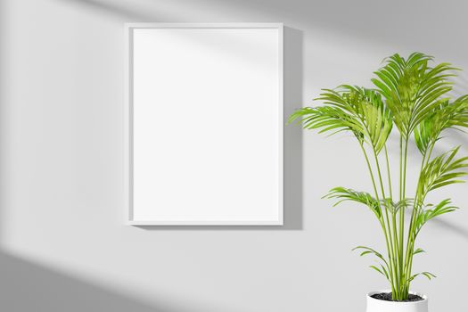 Photo or poster frame mockup suitable for 8.5 x 11 format. 3D rendering.