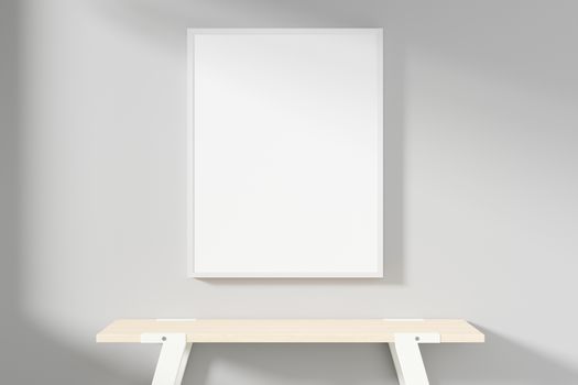 Photo or poster frame mockup suitable for 8.5 x 11 format. 3D rendering.