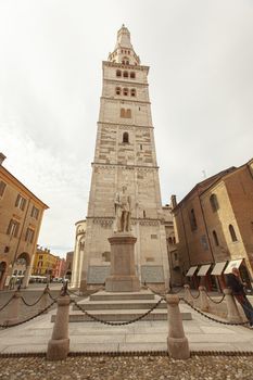 MODENA, ITALY 1 OCTOBER 2020: Ghirlandina tower detail in Modena