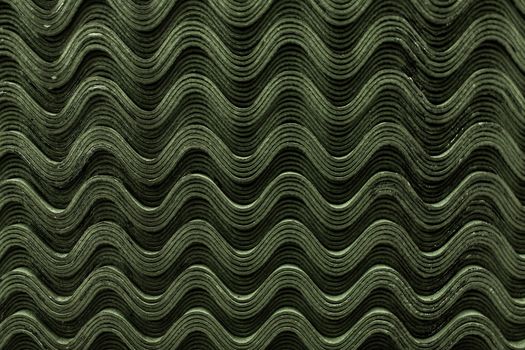 Roof green slate tiles pattern wave texture.