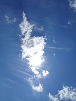 Clouds with blue a dark blue sky