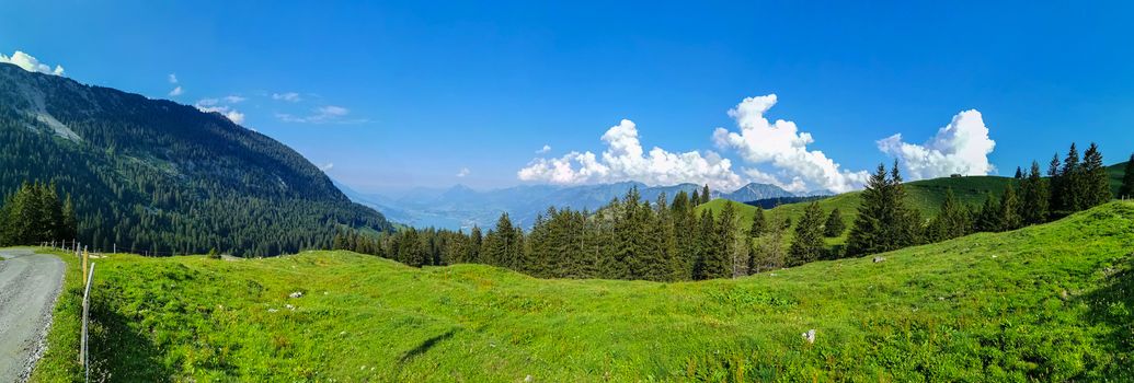 View on the Alps in Sarnen in Switzerland