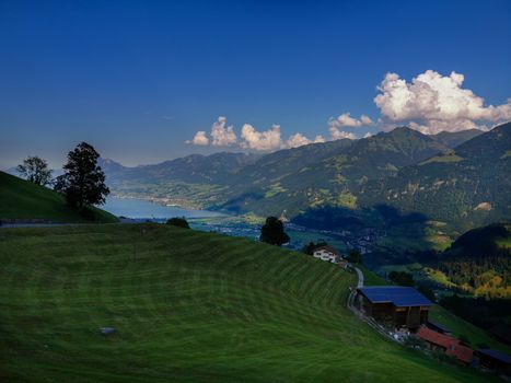 View on the Alps in Sarnen in Switzerland