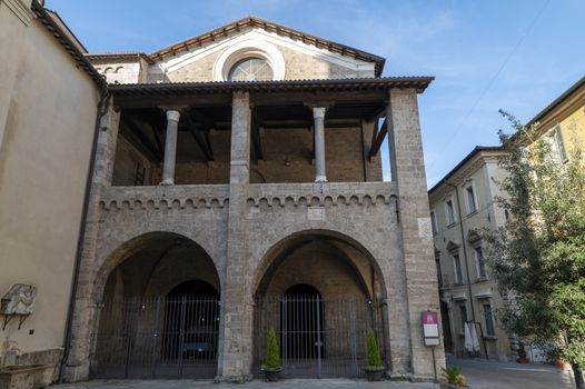 rieti,italy october 02 2020:piazza Mariano Ridolfi in the center of Rieti where there is the Duomo