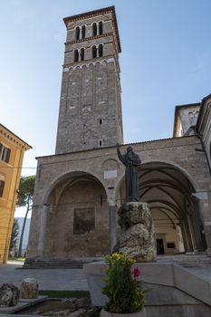 rieti,italy october 02 2020:cathedral of the city of Rieti in the center of the city