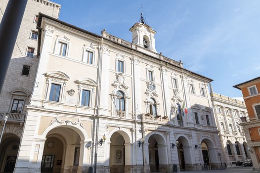 rieti,italy october 02 2020:municipality in the square Vittorio Emanuele II in the city of rieti