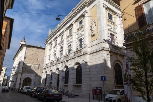 rieti,italy october 02 2020:municipal theater in the center of the city of rieti