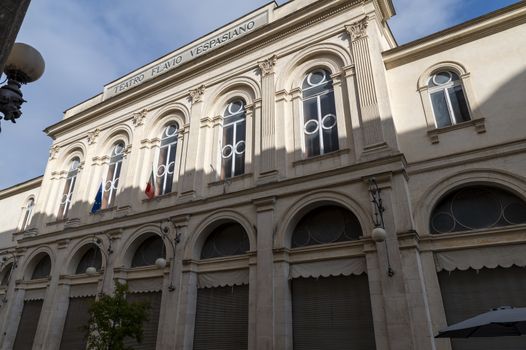 rieti,italy october 02 2020:municipal theater in the center of the city of rieti
