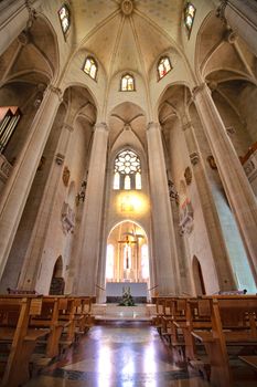 Barcelona, Spain - 21 February 2014: Altar of Basilica de Tibidabo