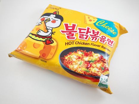 MANILA, PH - SEPT 25 - Samyang hot chicken flavor cheese ramen on September 25, 2020 in Manila, Philippines.