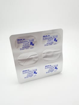 MANILA, PH - SEPT 25 - Cefuroxime axetil Zegen antibacterial tablet on September 25, 2020 in Manila, Philippines.