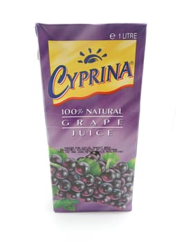 MANILA, PH - SEPT 25 - Cyprina grape juice on September 25, 2020 in Manila, Philippines.