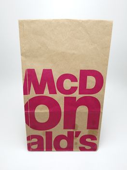 MANILA, PH - SEPT 25 - Mcdonalds brown paper bag on September 25, 2020 in Manila, Philippines.