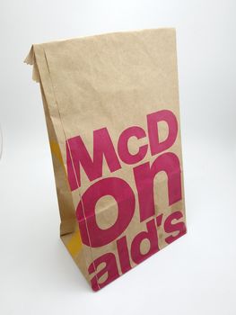 MANILA, PH - SEPT 25 - Mcdonalds brown paper bag on September 25, 2020 in Manila, Philippines.