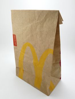 MANILA, PH - SEPT 25 - Mcdonalds brown paper bag on September 25, 2020 in Manila, Philippines.