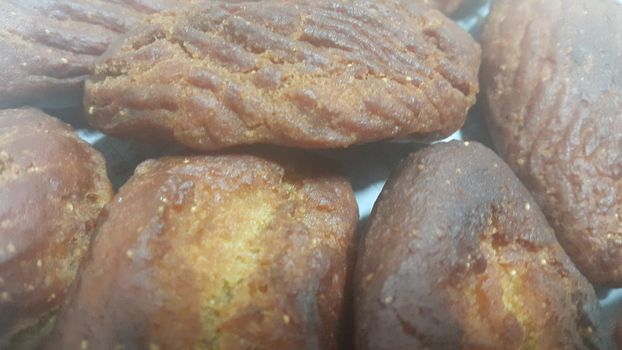 Close up view of traditional dessert bakery Khajoor made in Pakistan and Afghanistan.
