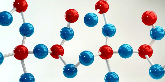 Abstract Molecules Design Background in Blue and Red