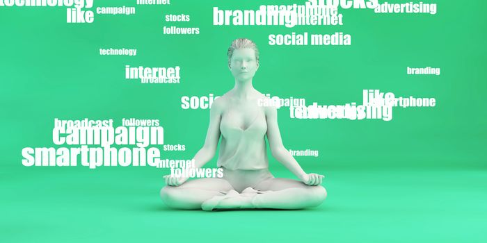 Online Advertising Options with Woman Meditating