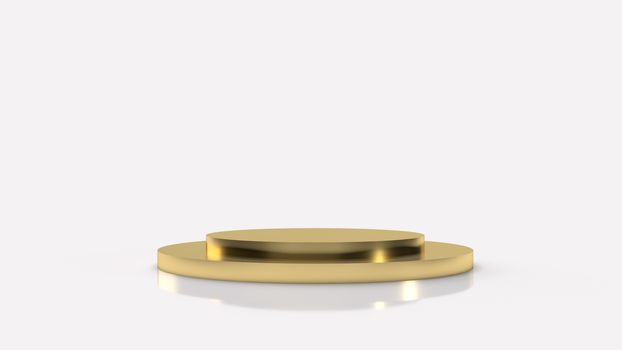 The gold Podium platform on white background 3d rendering.
