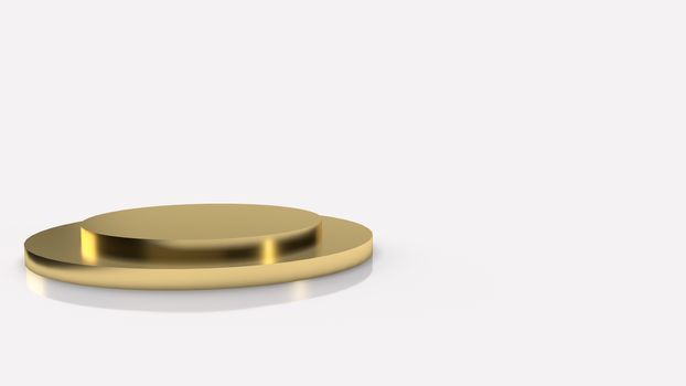 The gold Podium platform on white background 3d rendering.
