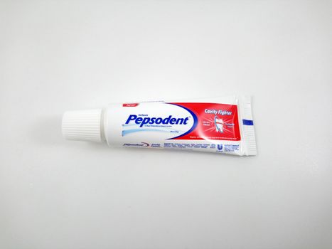 MANILA, PH - SEPT 25 - Pepsodent toothpaste tube on September 25, 2020 in Manila, Philippines.