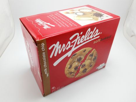 MANILA, PH - SEPT 25 - Mrs Fields soft baked cookies milk chocolate chip box on September 25, 2020 in Manila, Philippines.