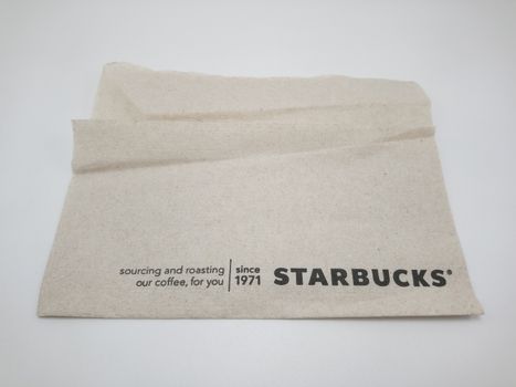 MANILA, PH - SEPT 25 - Starbucks brown tissue paper on September 25, 2020 in Manila, Philippines.