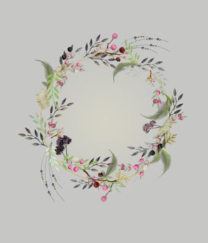 Minimalist Style Floral Arrangement. Vintage Wedding Decor. Botanical Illustration Isolated on pastel backgound.
