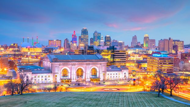 View of Kansas City skyline in Missouri, United State