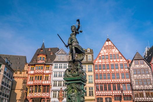 Old town square romerberg in Frankfurt, Germany 