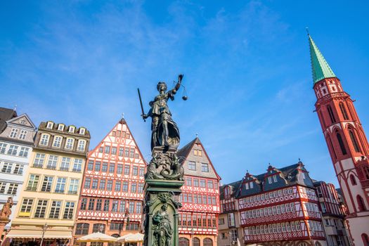 Old town square romerberg in Frankfurt, Germany 