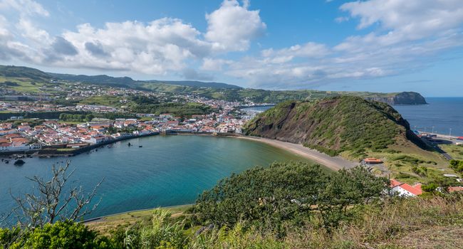 Walk on the Azores archipelago. Discovery of the island of Faial, Azores. Portugal. Europe