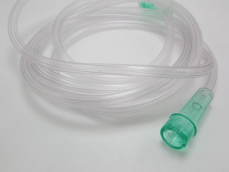 Oxygen tubing cannula hose use to connect to oxygen tank and nose of a person for inhalation