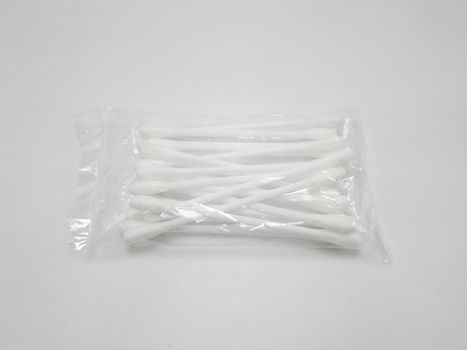 Cotton buds placed in the plastic use to clean ears