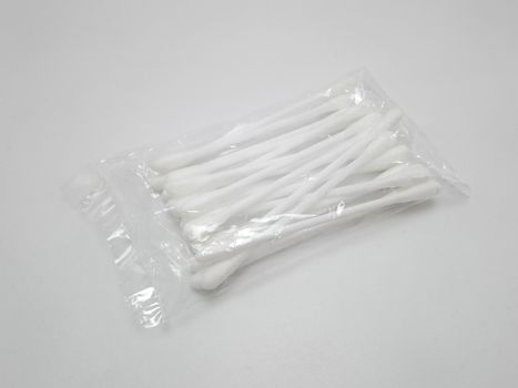 Cotton buds placed in the plastic use to clean ears