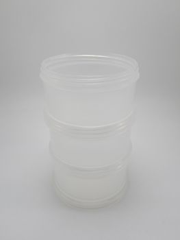 Powdered milk layer stack plastic dispenser use to put milk content 