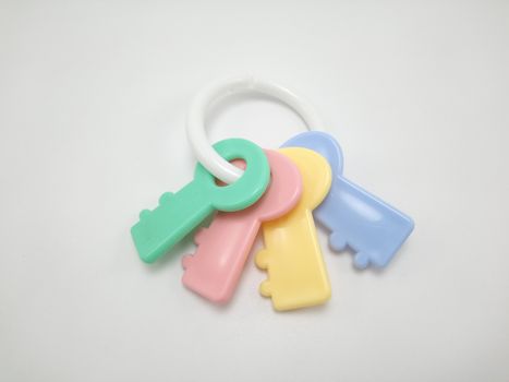 Colorful pastel color plastic keys toy for baby use to play