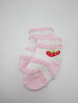 Antibacterial baby socks strawberry design print use to wear in the feet