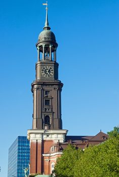 The tower of the St. Michael church in Hamburg, germany