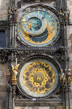 Detail of the famous astronomical clock in Prague