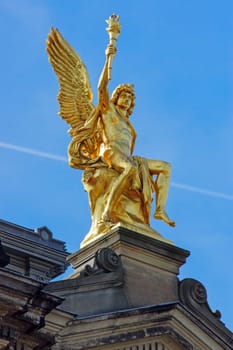 A golden sculpture seen in Dresden, Germany