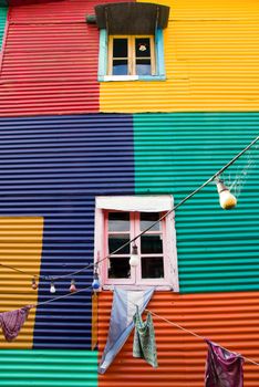 Colourful window in La Boca, Buenos Aires, Argentina