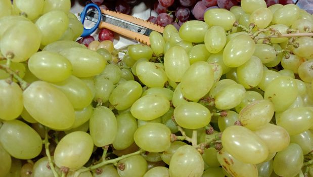 fresh and tasty and healthy green grape stock on shop