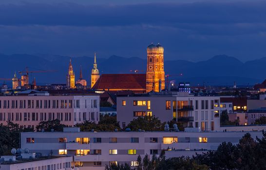 Panorama of the alps with the alps in the background