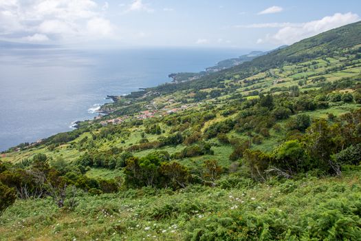 Walk on the Azores archipelago. Discovery of the island of sao jorge, Azores. Portugal , Velas
