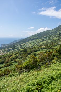 Walk on the Azores archipelago. Discovery of the island of sao jorge, Azores. Portugal , Velas