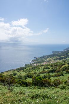Walk on the Azores archipelago. Discovery of the island of sao jorge, Azores. Portugal , Velas